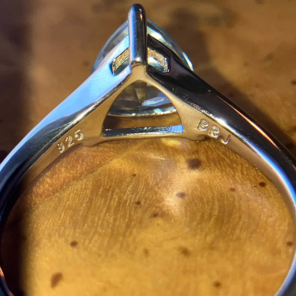 Sky Blue Topaz Sterling Silver Ring Size 9 - Image 6