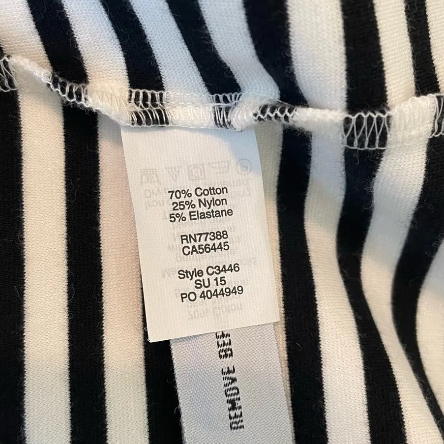 Madewell Women Mini‎ Dress M Ivory Black Stripes Preppy Coastal Travel Nautical - Image 11