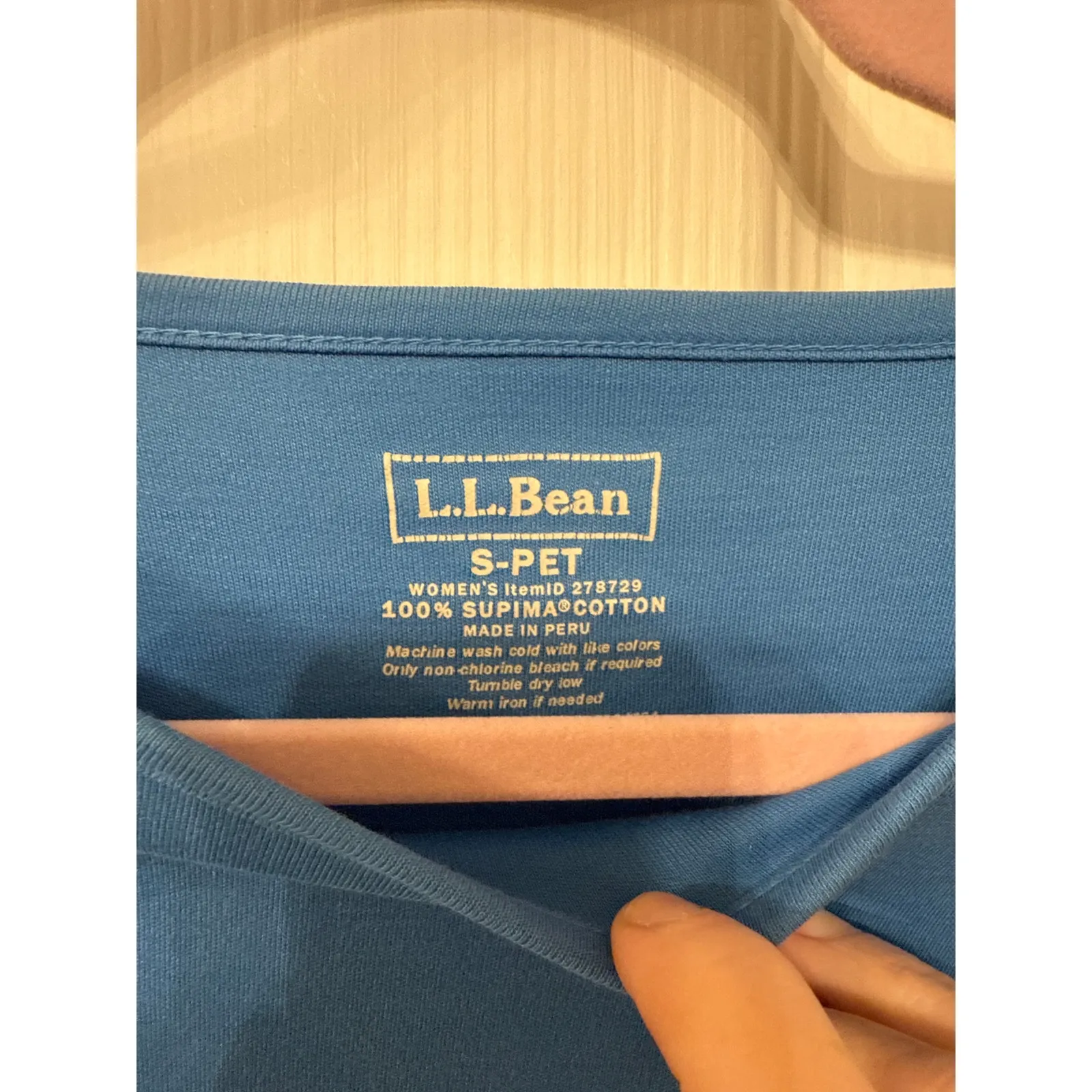 LL Bean 100% Supima Cotton Women's Long Sleeve Tee in Sky Blue, SP Blue Size undefined - Image 2