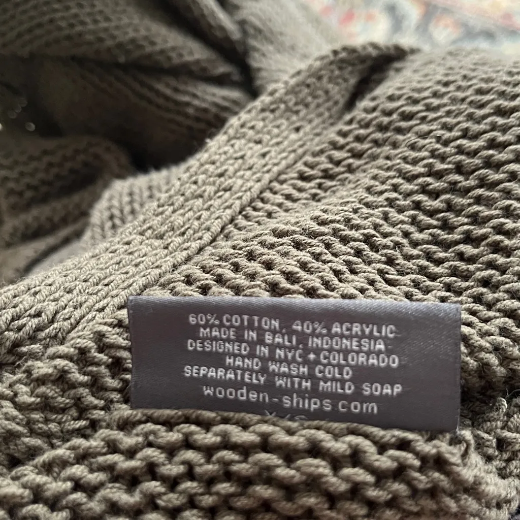 Wooden Ships Crochet cardigan Vest Medium Large Approx A31 - Image 7