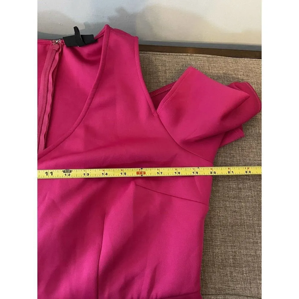 LANE BRYANT NWT $89 Plus Size 16 Sheath Dress Pink Cold Shoulder Smoothing Slip - Image 5