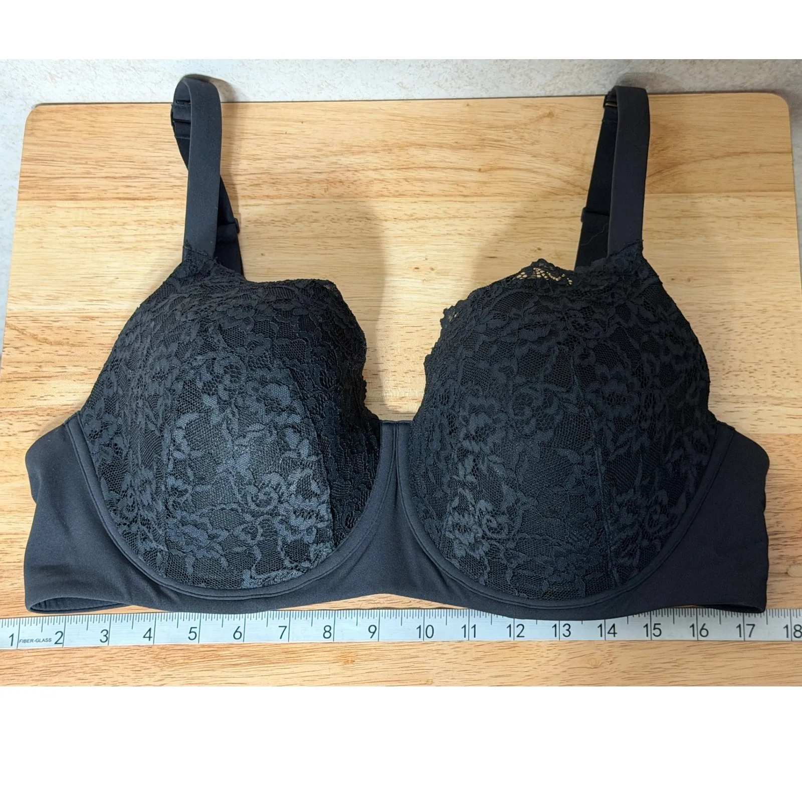 SKIMS 42D Black Lace Fits Everybody Full Coverage Underwire Bra Comfort Support - Image 2