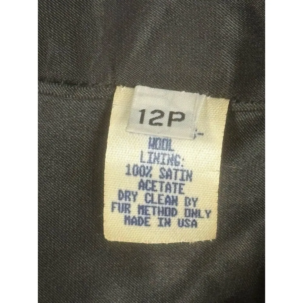 VTG J. Percy For Marvin Richards Gray 100% Lambs wool Fur Collar Coat SZ 12P USA - Image 6