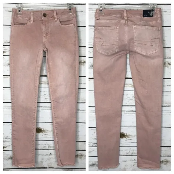 🌱American Eagle Stretch Jegging Crop Light Pink Size 0 - Image 2