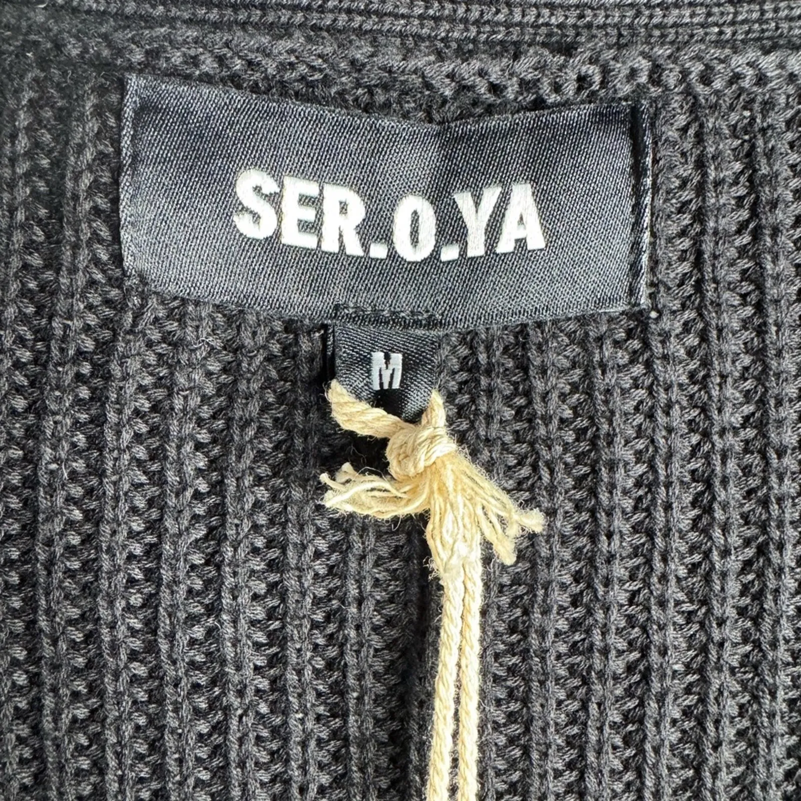 NWT SER.O.YA Black Long Sleeve Knit Button Front Sweater Dress Size M - Image 9