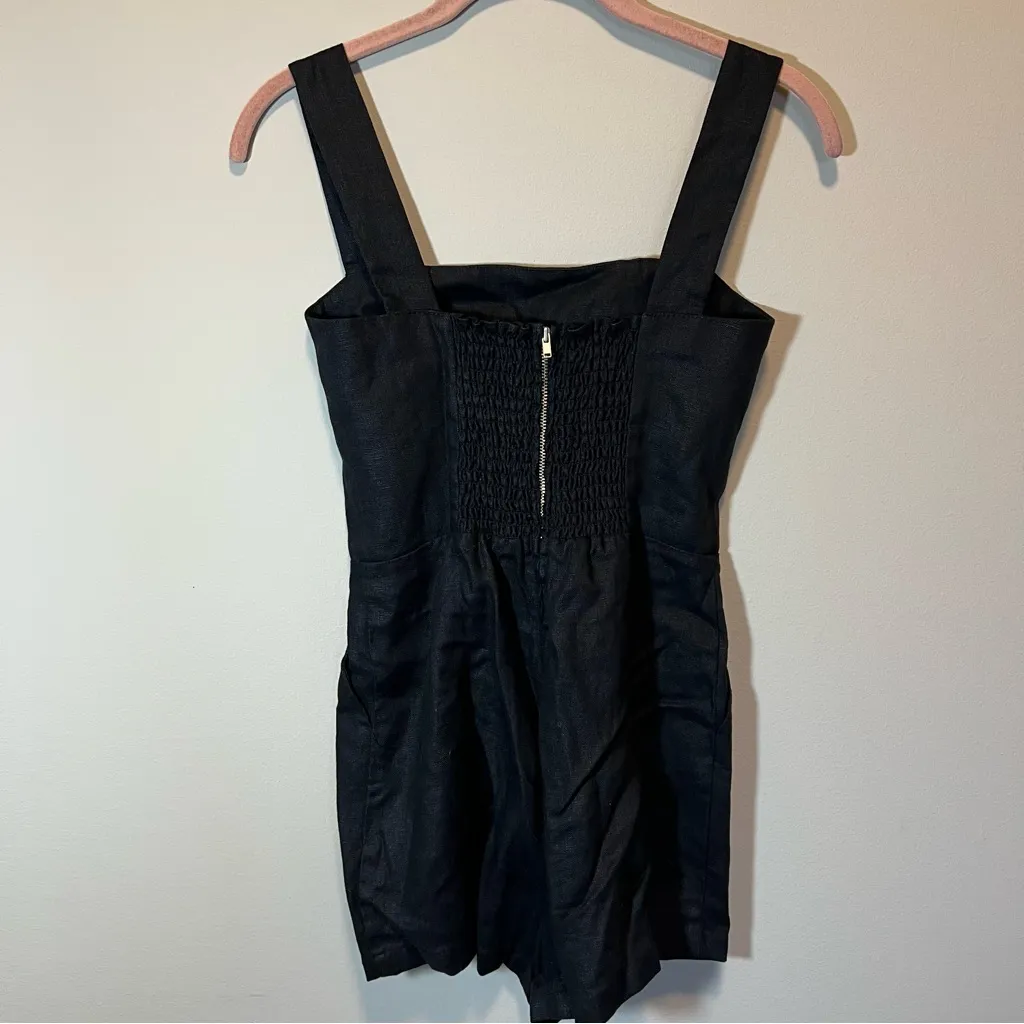 Reformation Island Linen Black Romper Women’s 0 - Image 7