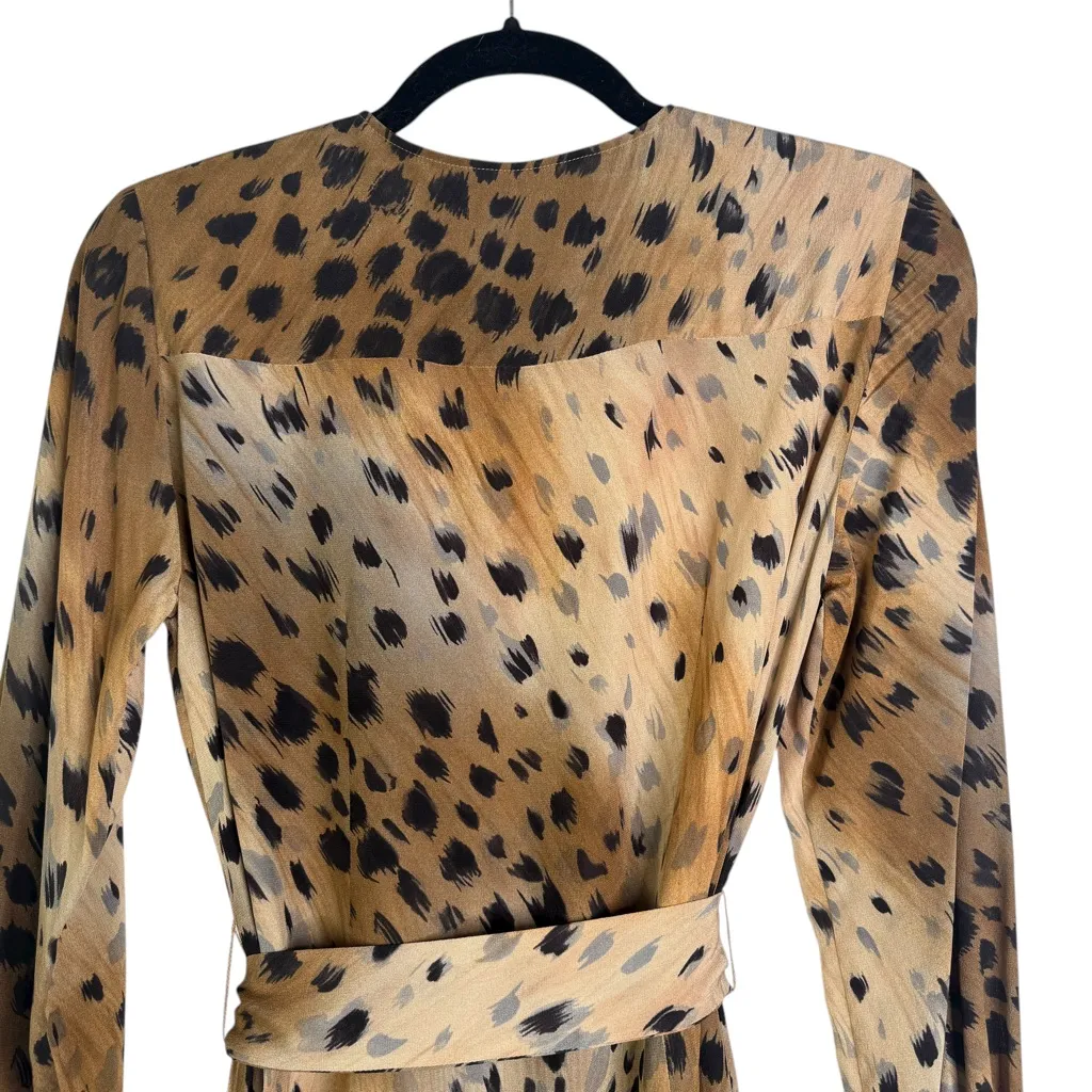 Lafayette 148 Delancy Agave Leopard-print Silk Midi Dress Animal Print XS XSmall - Image 9