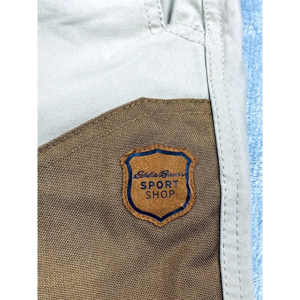 Eddie Bauer Cordura Two-Tone Pants Womens Size 10 Brown Beige Pockets Flat Front - Image 2