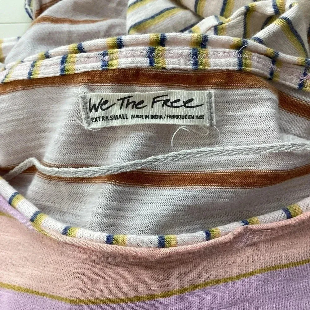We The Free Mixed Stripe Jersey Prep Top Size XS - Image 6