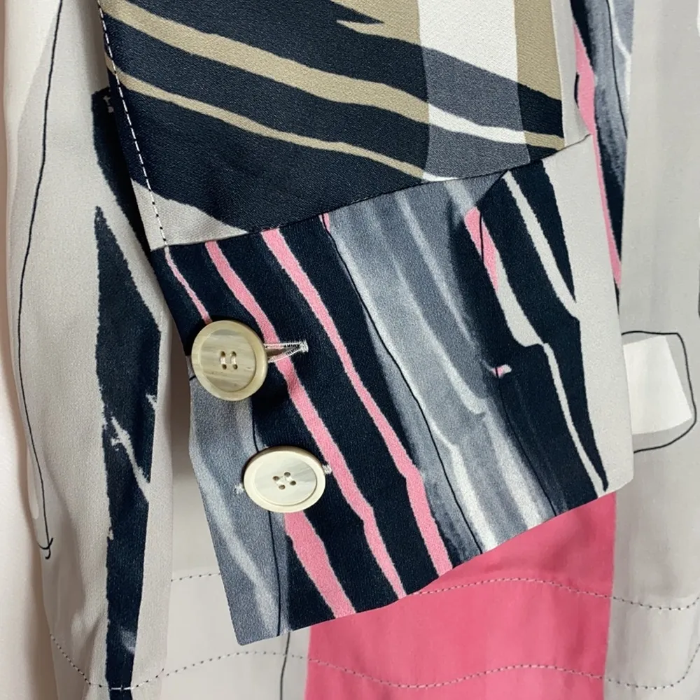 Piazza Sempione abstract gray pullover top size 6 - Image 3