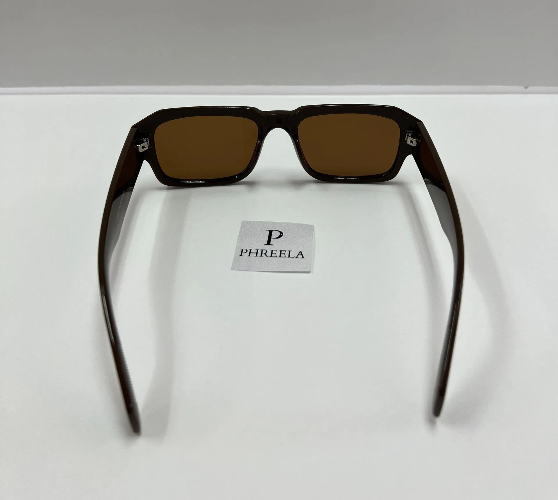 Retro Brown Square Sunglasses / Brown Chunky Sunglasses - Image 4