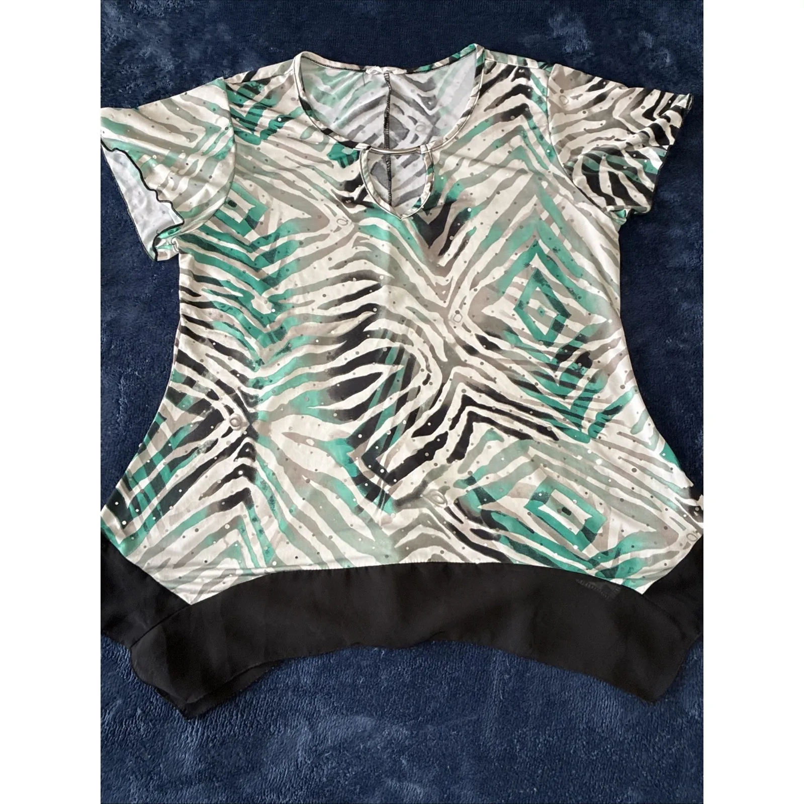 Brittany Black Multicolor Animal Print Top No Size Please‎ See Description Size M - Image 5