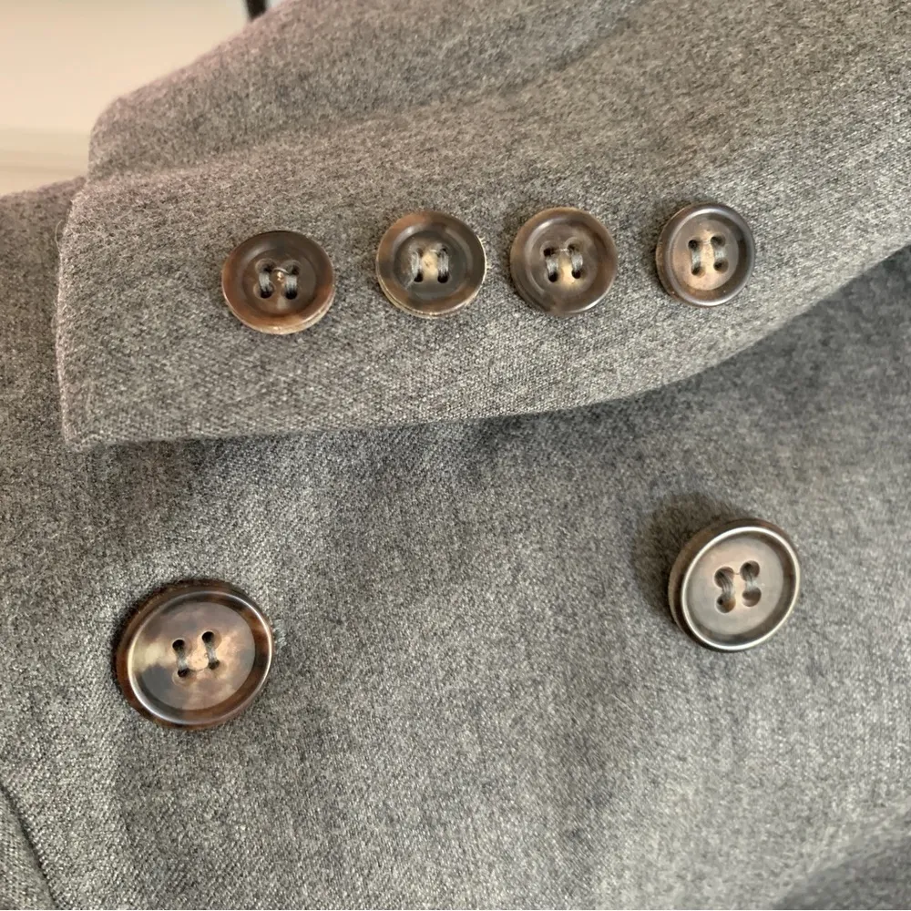 Givenchy Couture Paris Grey Double Breasted Hourglass Wool Blazer Jacket Size S - Image 13