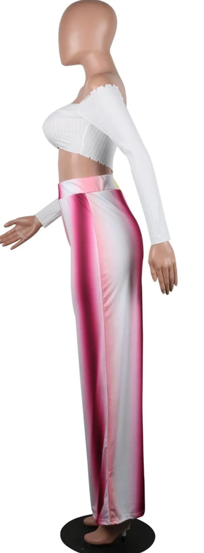 Womens Long Wide Leg 2 Piece Set (S) Multi - Image 3