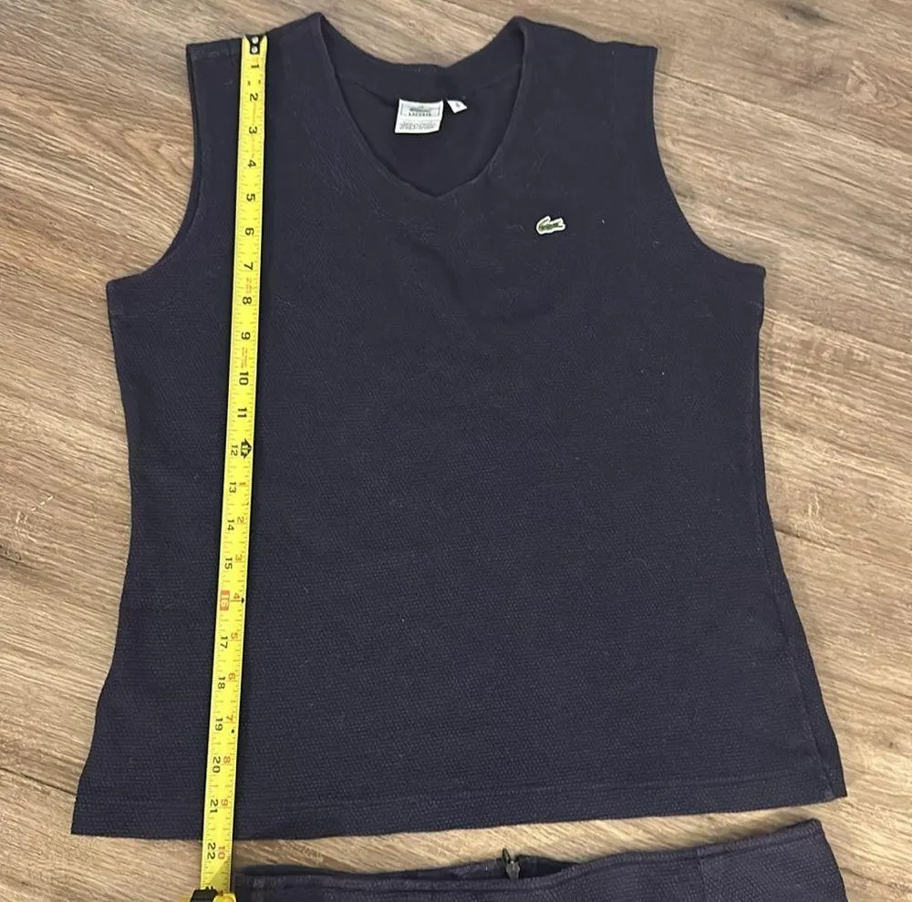 Lacoste set 2-pieces : navy pencil skirt in size 10 and tank top in size 8 - Image 13