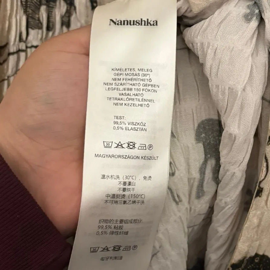 Nanushka Cream Brown Dorith Safari Quilted Wrap Mini Dress Size Small - Image 6