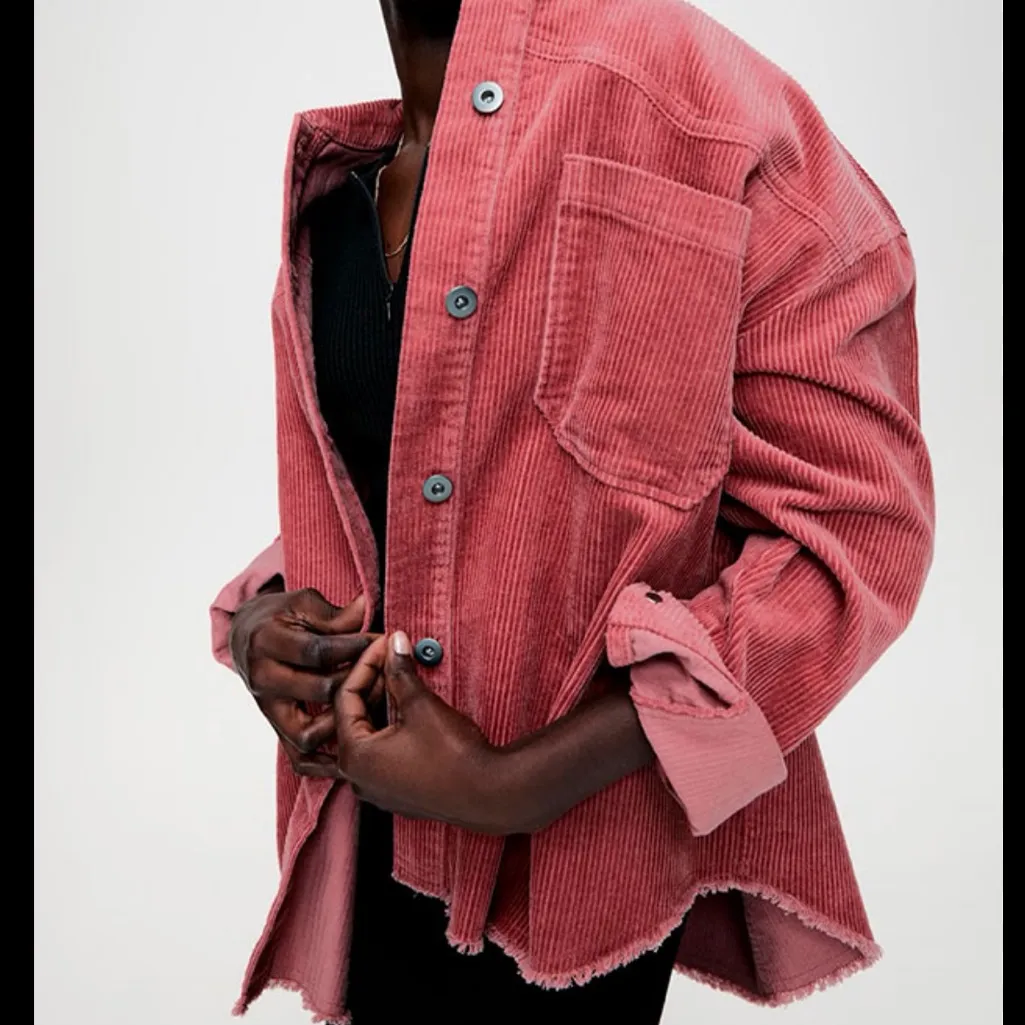 Zara Pink Corduroy Shaket Size Medium - Image 2