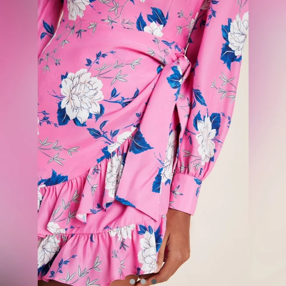 REVOLVE‎ YUMI KIM Daphne Dress Velvet Morning Silk Hot Pink Blue Flowers Vibrant - Image 5