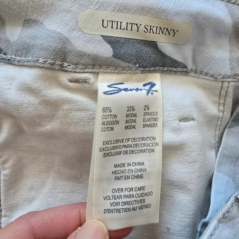 Seven7 Blue Camo Soft Vintage Utility Skinny Twill Ankle Pants Size 8 - Image 11