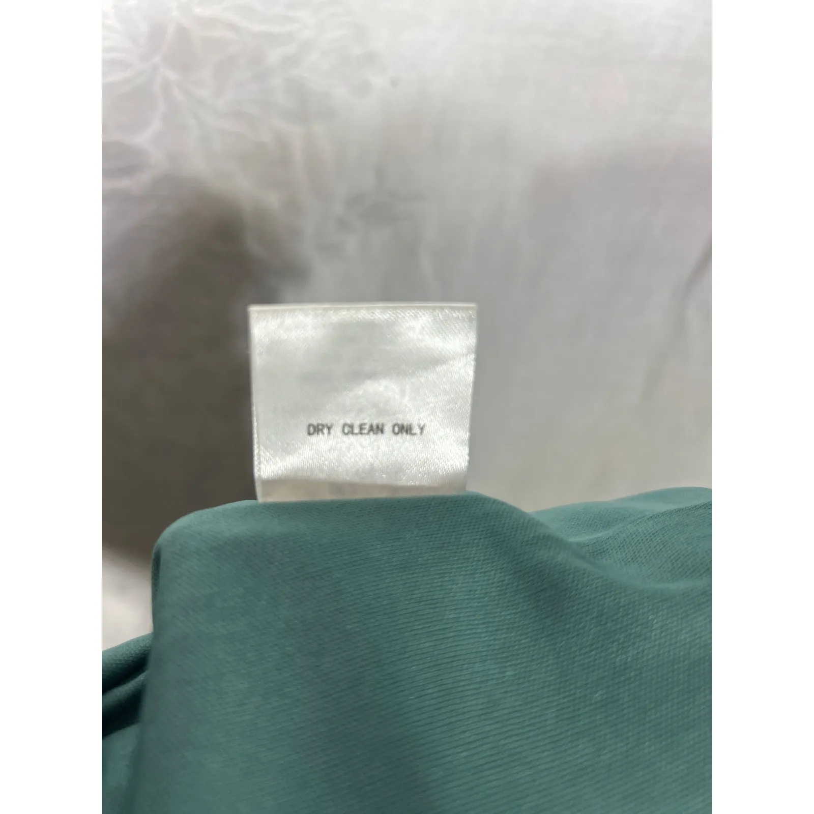 Birdy Grey Dress 1X Curve Hannah Empire V Neck Flutter Sleeve Green Crepe - Image 8