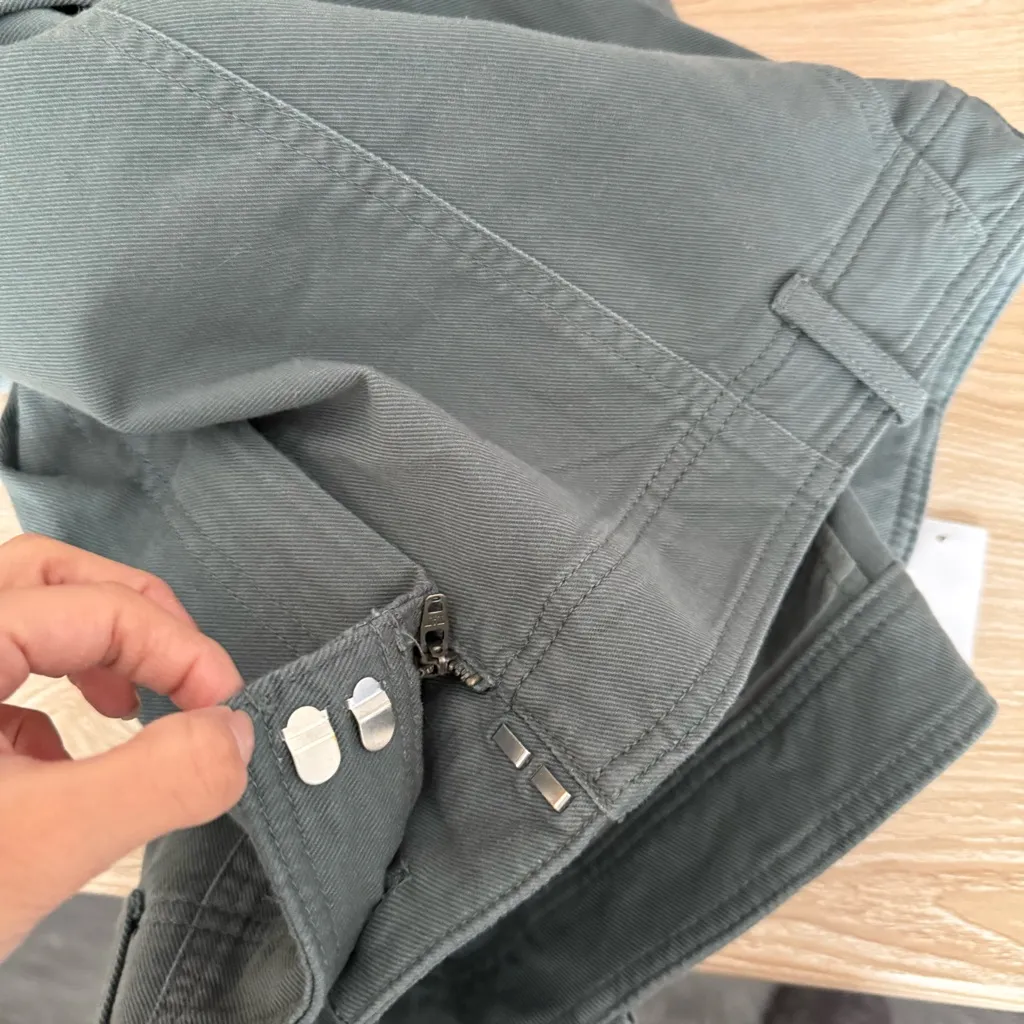 Loft 16 NEW Wide Leg Ankle High Waist Pants Seafoam Cotton Casual Spring - Image 7