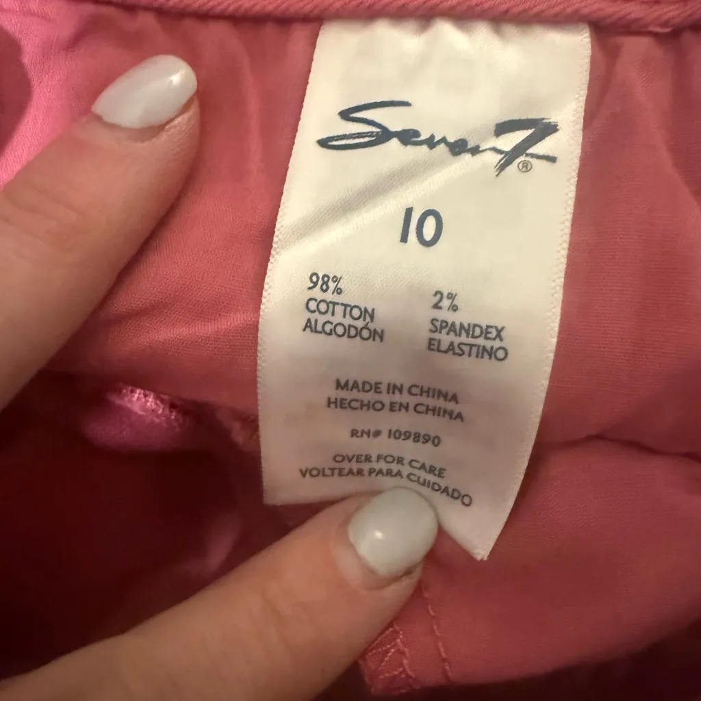 Seven7 Hot Pink Frayed Hem Denim Shorts Size 10 - Image 8