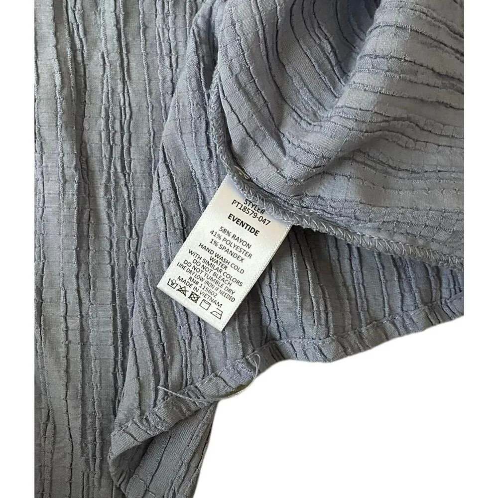 Lush Blue Eventide Button Front Flutter Sleeve Blouse Womens Plus Size 1X | 19-2 - Image 3