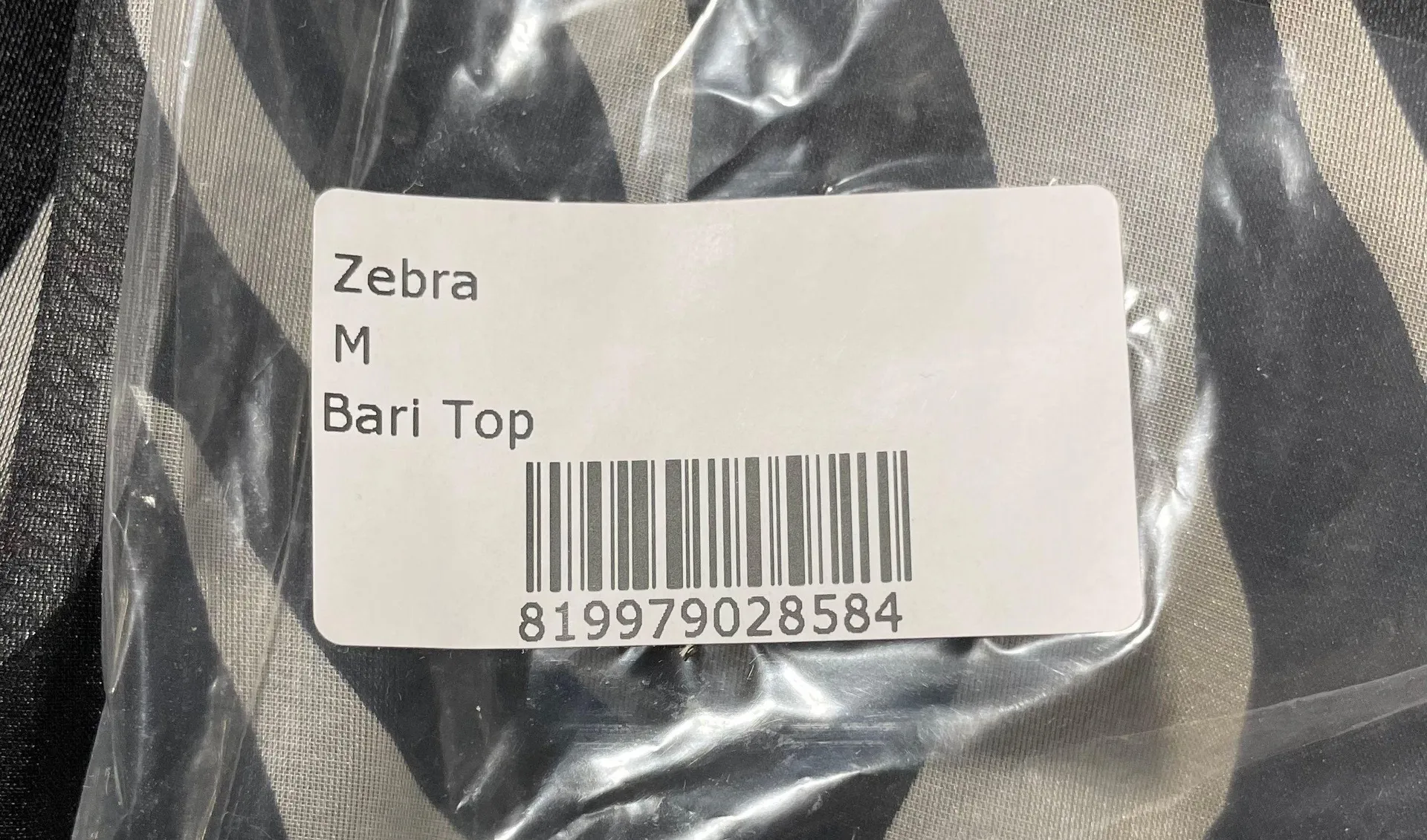 New  Zebra Print Ruffle Long Sleeve Crop Top Black Multi Size Medium - Image 19