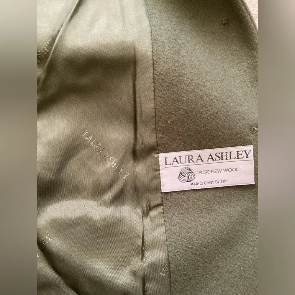 Vintage Laura Ashley Olive Army Green Wool Equestrian Blazer Trendy - Image 4