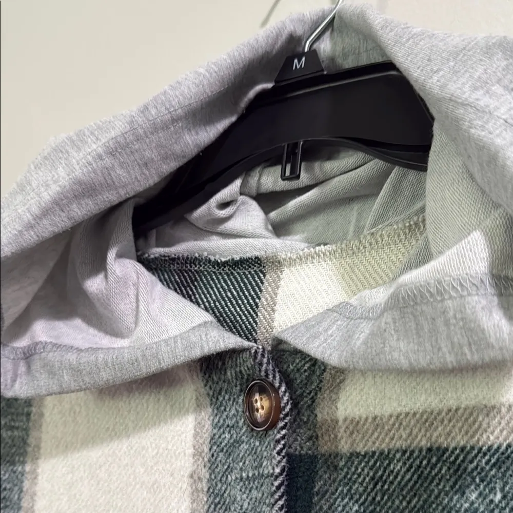 Plaid Hooded Jacket with Hood - Image 8