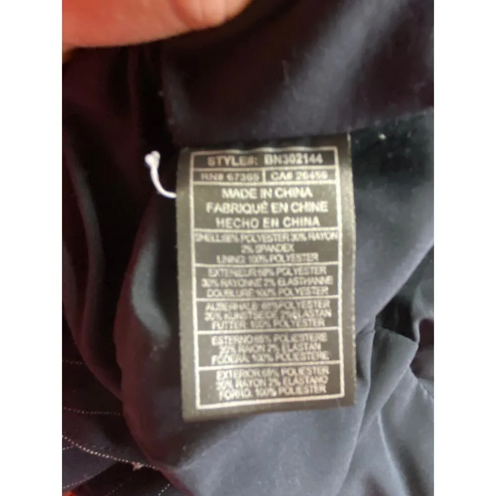 Steve Madden Women's M Imaan Blazer Navy Blue Pinstripe Office Contemporary New - Image 9