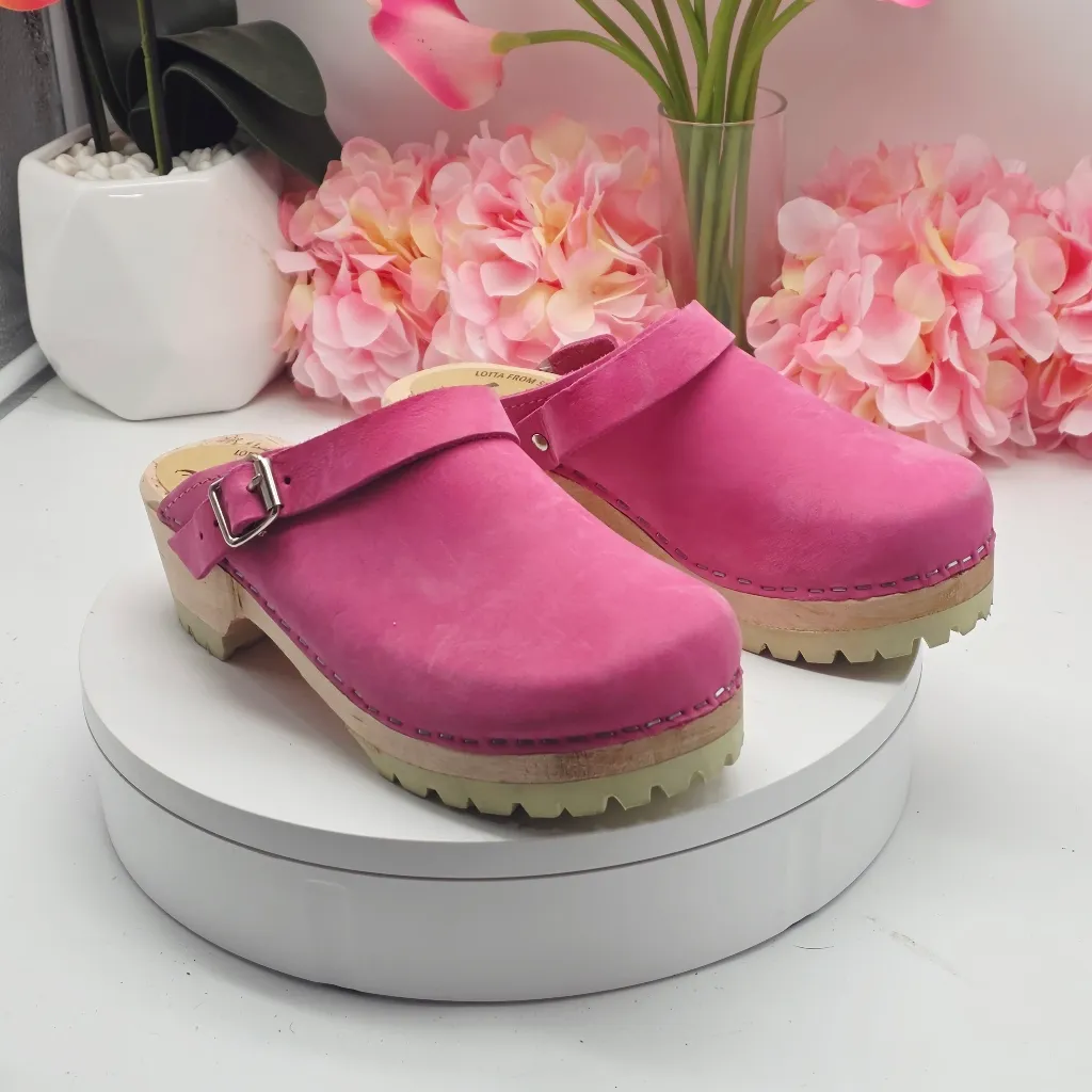 Lotta From Stockholm Classic Swedish Clogs Pink Oiled Nubuck Leather sz 7 - Image 11