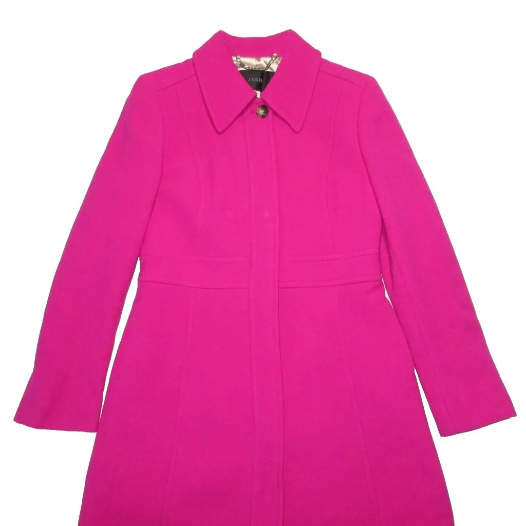NWT J.Crew New Lady Day TopCoat in Radiant Fuchsia Italian Doublecloth Wool 4 - Image 4