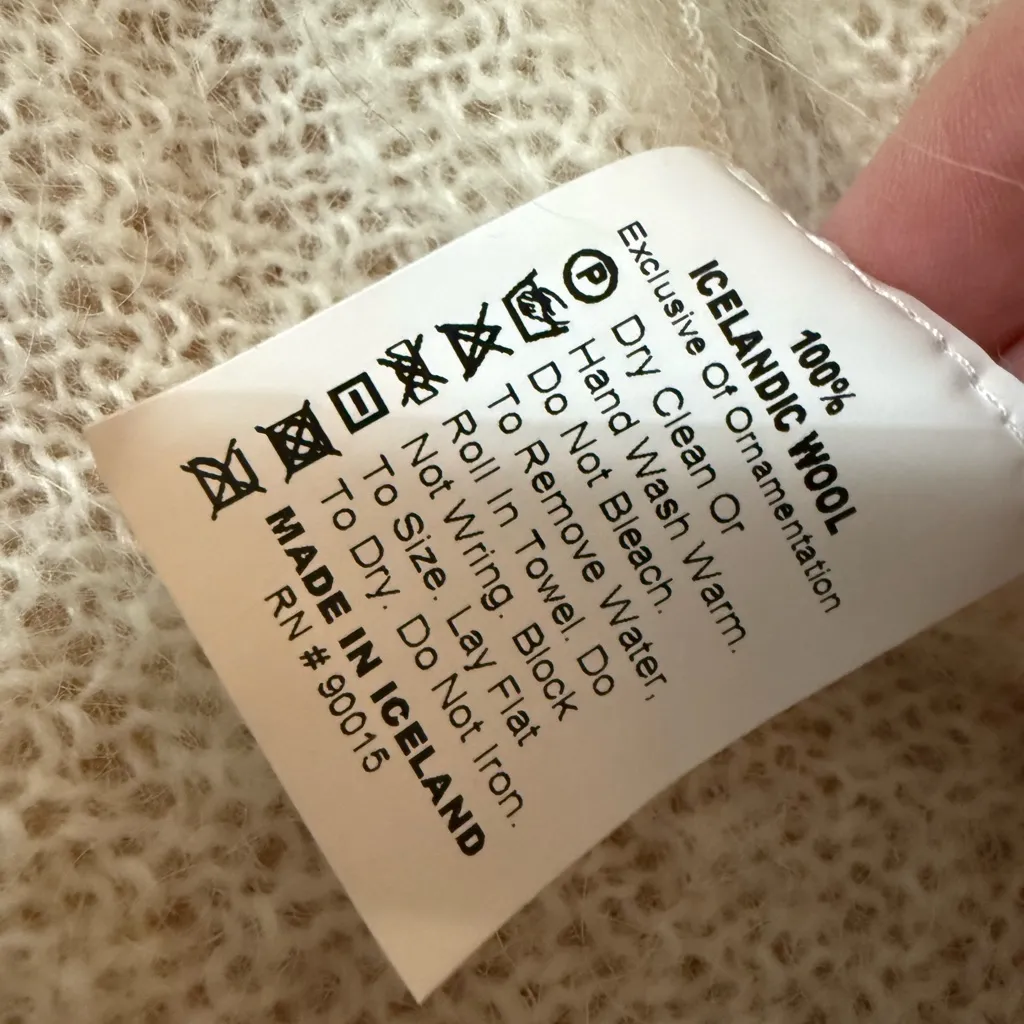 Icewear Iceland Karen Hvit Duster Open Front Sweater Asymmetrical Icelandic Wool - Image 6