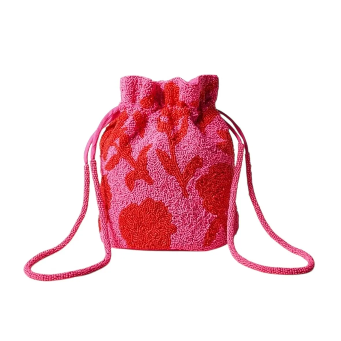 Kate‎ Spade x Target Beaded pink Rose drawstring Bucketbag.  NWT. Hard to find! - Image 2