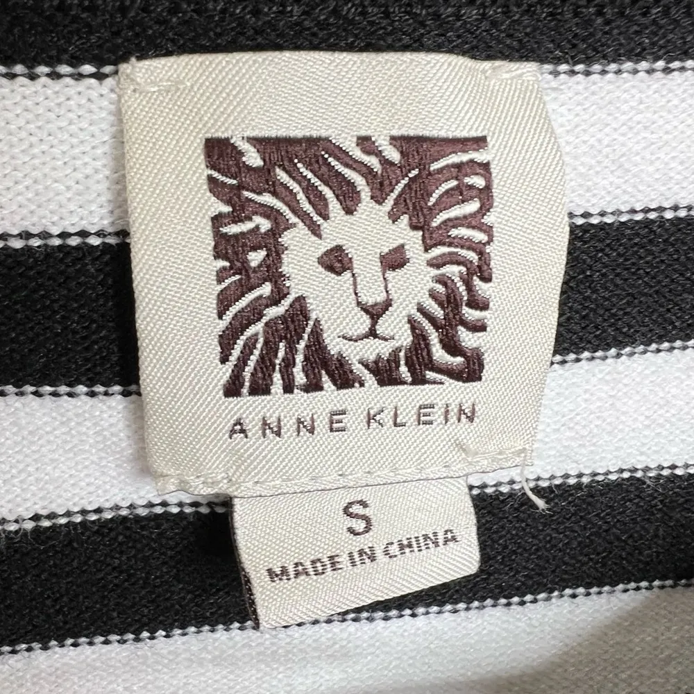 Anne Klein Striped Color Block Sweater Top Women’s Size Small Snap Detail Soft - Image 3