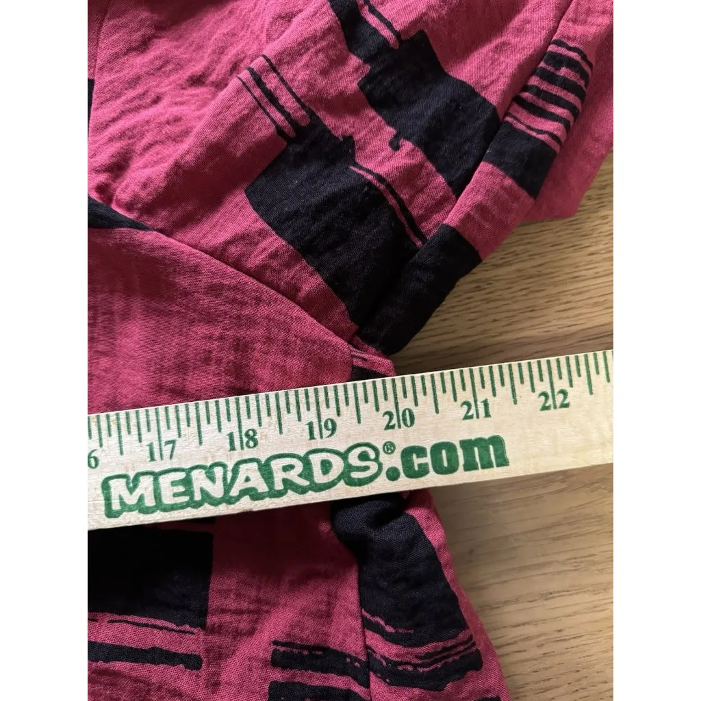 Habitat Clothes To Live In Women Small Black Red Cowl Neck Lagenlook‎ Tunic Top - Image 5