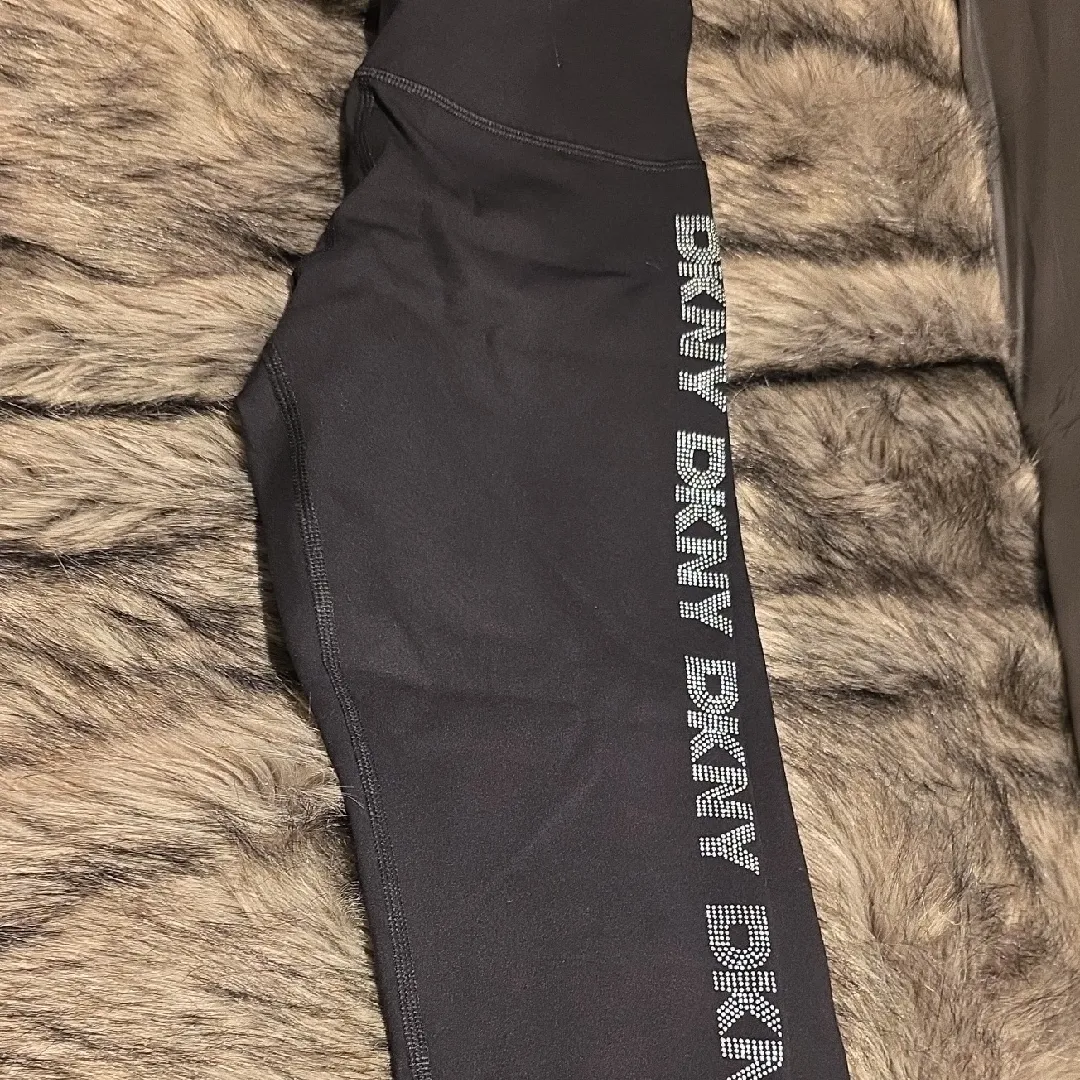 DKNY  Charcoal Leggings with Side Logo - Image 2