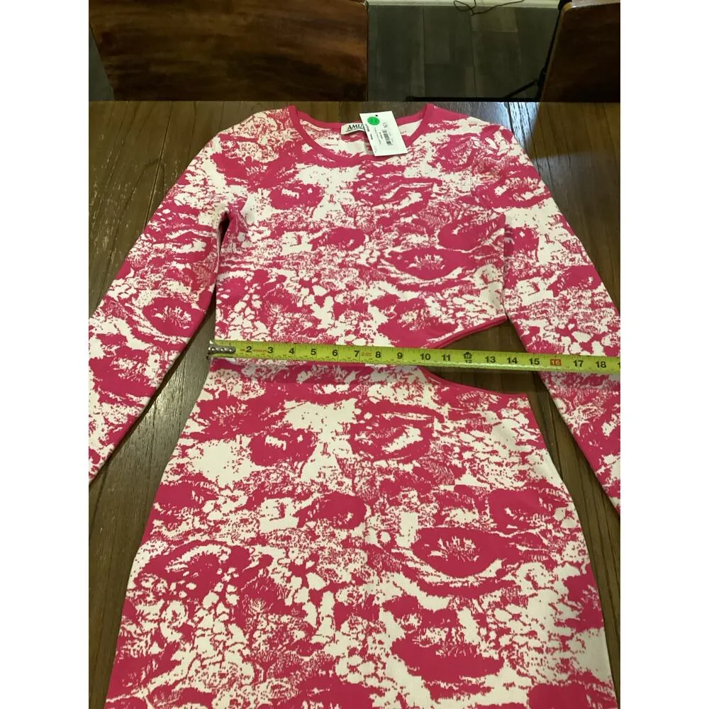 AMUR COOPER CUTOUT JACQUARD midi DRESS MELON pink white TWO TONE
SKETCH FLORAL L Size L - Image 7