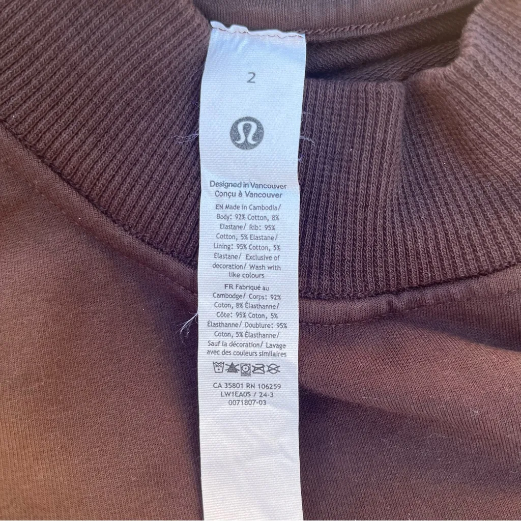 Lululemon Sleeveless Mock Neck French Terry Midi Dress in Espresso Size 2 - Image 4