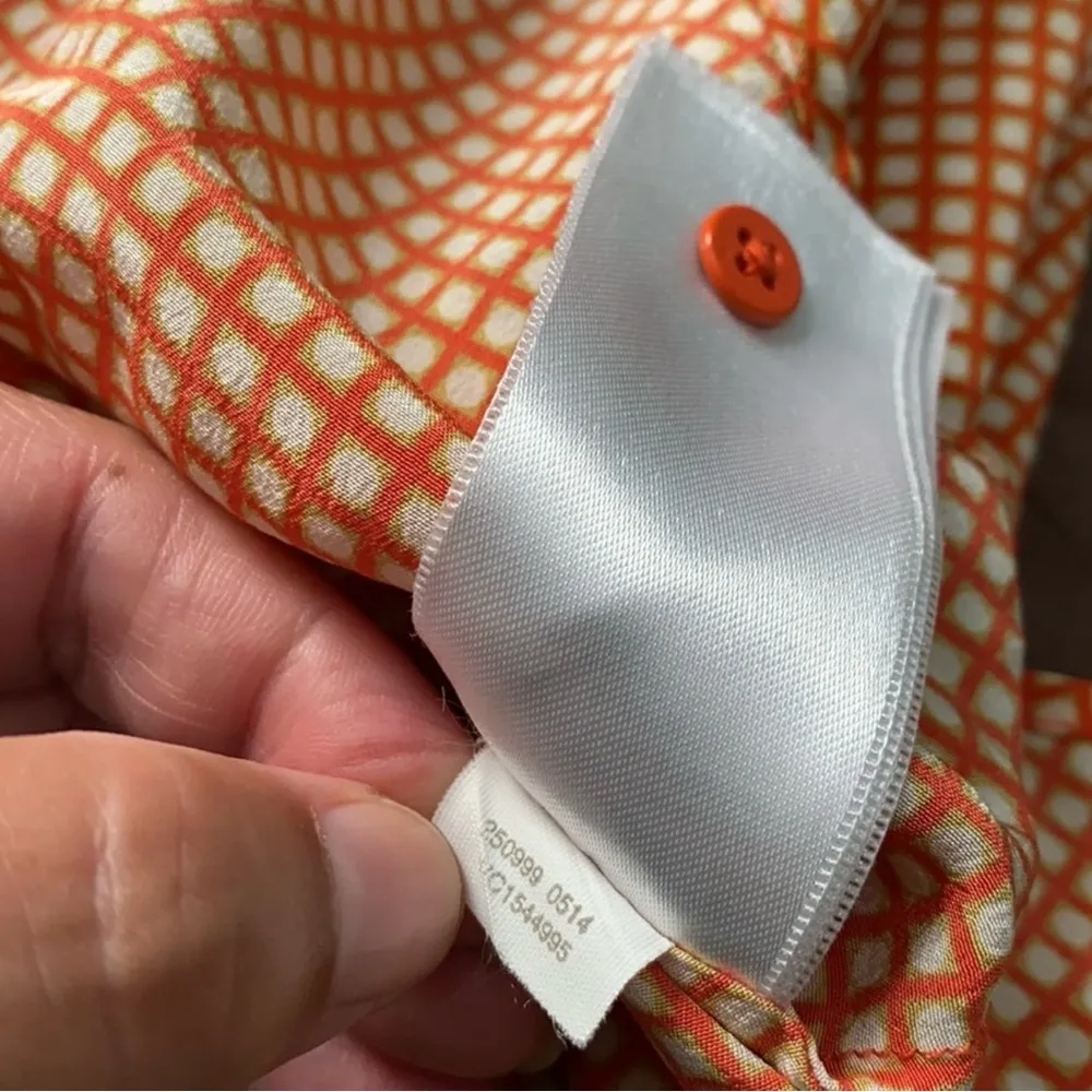 Fossil Burnt Orange Silk Sleeveless Blouse Size 4 - Image 6