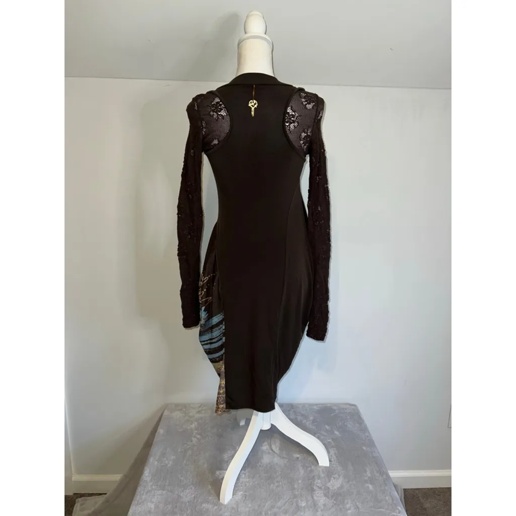 Women's 2026 Brown Long Sleeve Dress Cop Copine Euro Grunge - Image 10