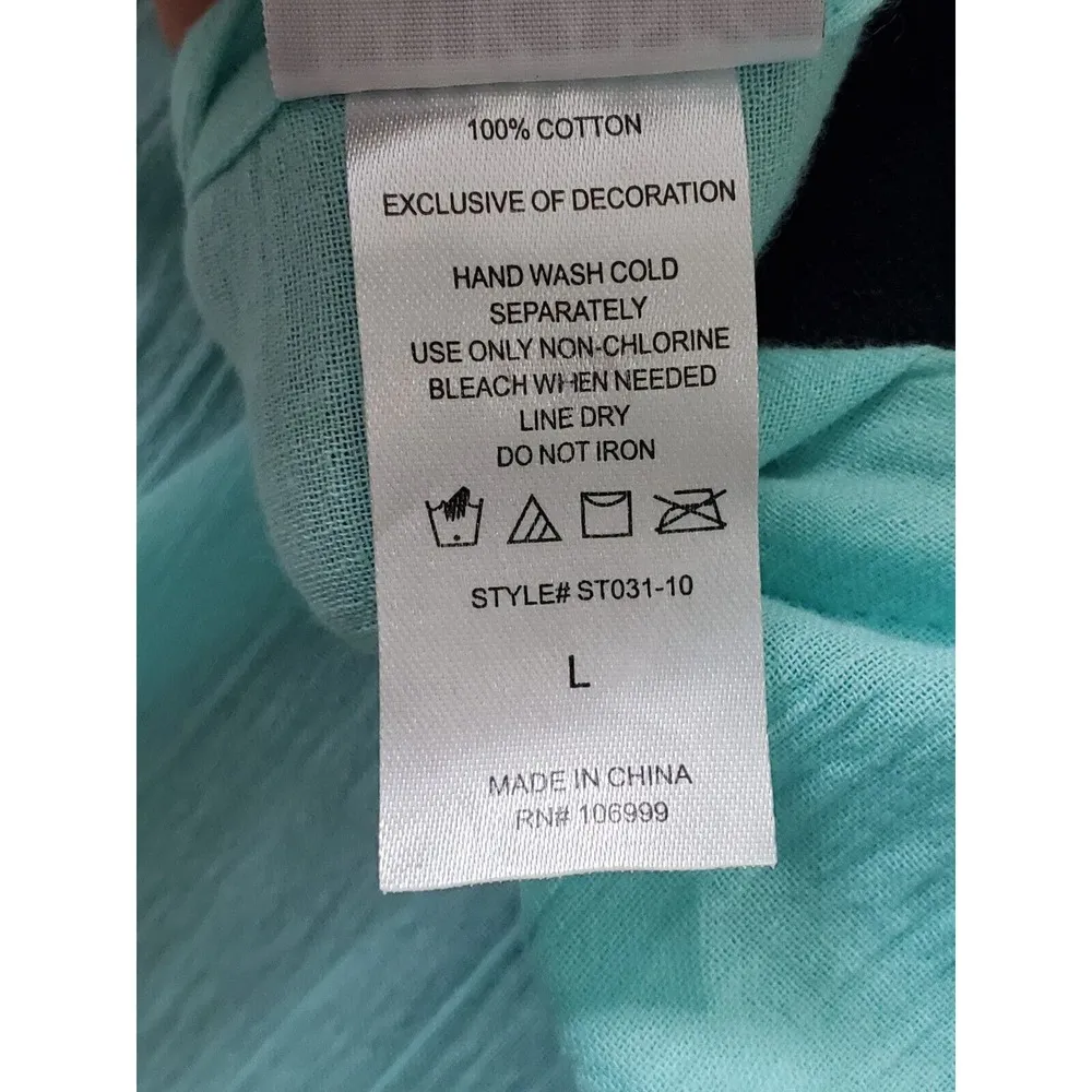 Palisades Beach Club Womens Blue Drawstring Sleeveless Knee Length Dress Large - Image 10