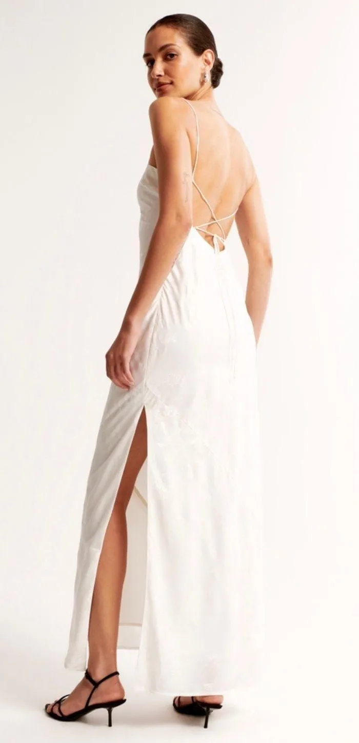 Julia Slip Satin Jacquard Dress - Image 2