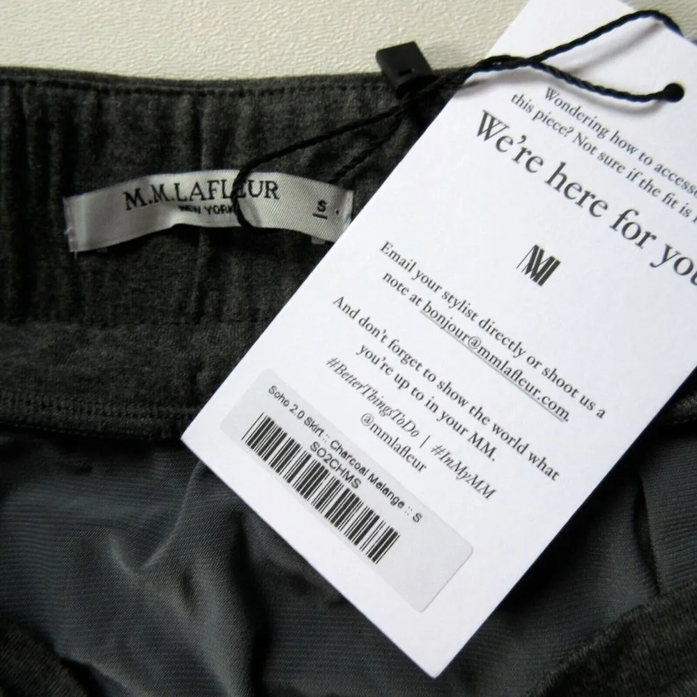 NWT MM. Lafleur Soho 2.0 Pencil in Gray Ruched Stretch Jersey Pull-on Skirt S - Image 3
