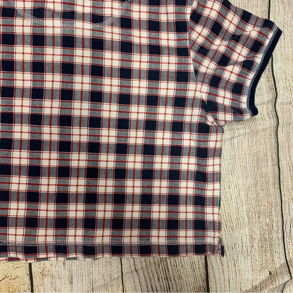 Vintage e.b.g.b made in USA plaid button crop short sleeve shirt Size M - Image 12