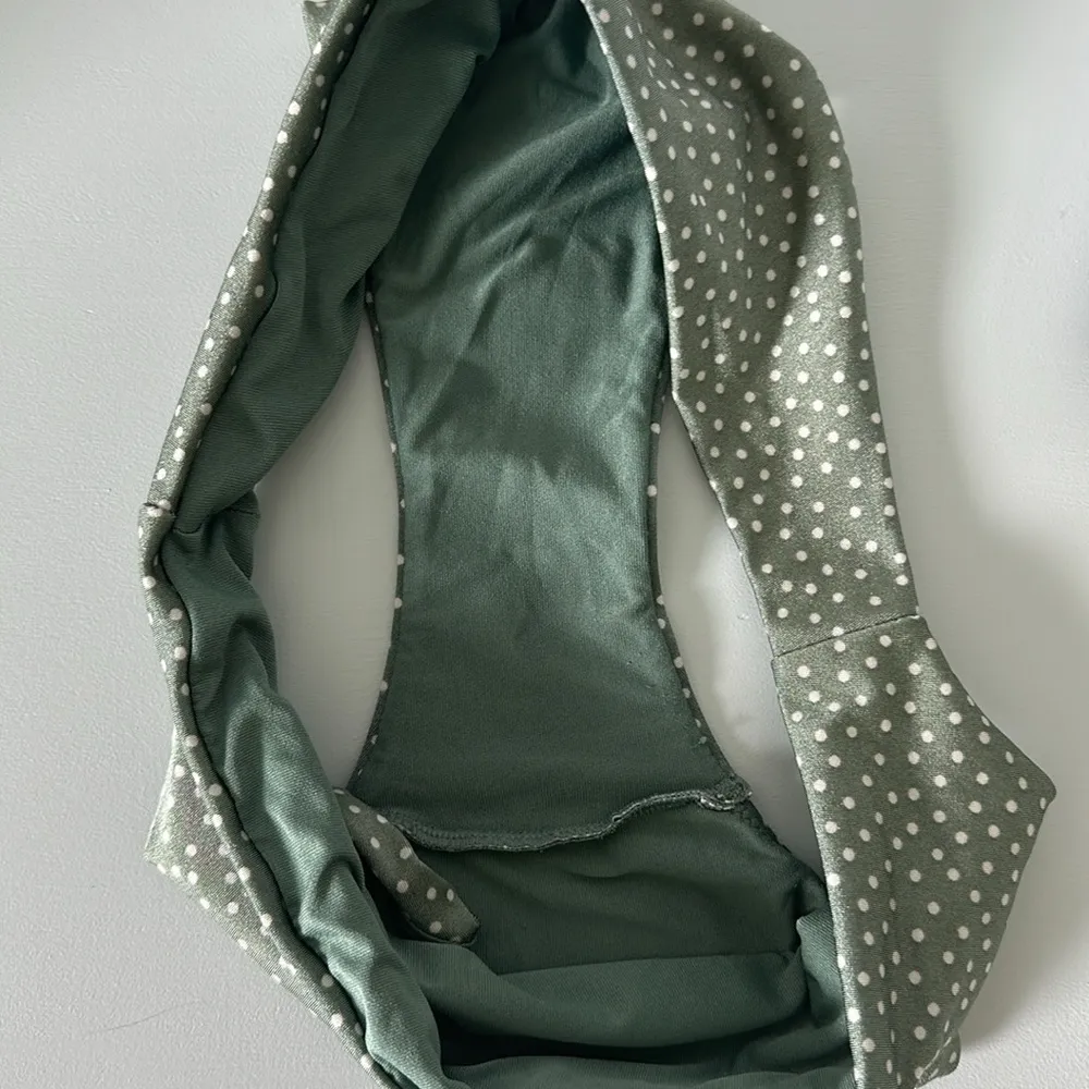 H&M Bikini Green White Polka Dot Swimwear Padded Bathing Suit / Size Small - Image 4