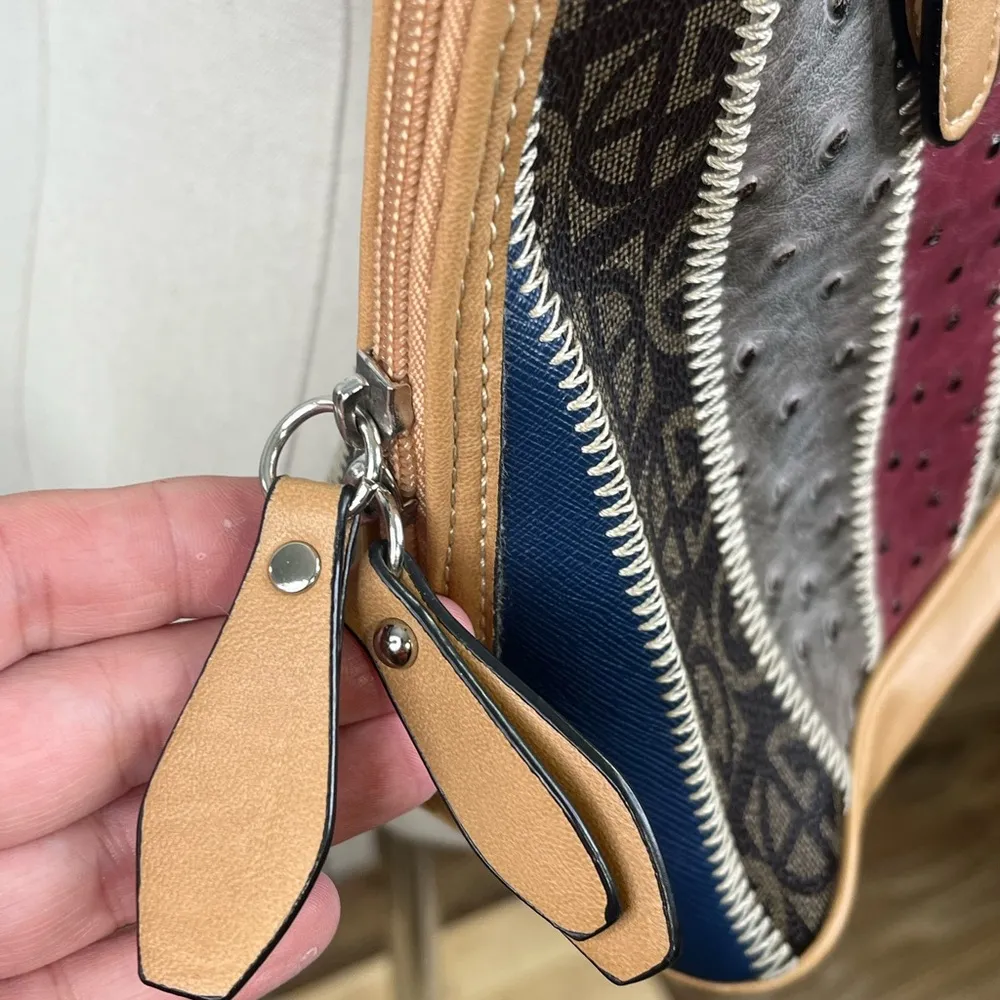 GIANI BERNINI Patchwork Stripe Dome Satchel Bag - Image 4