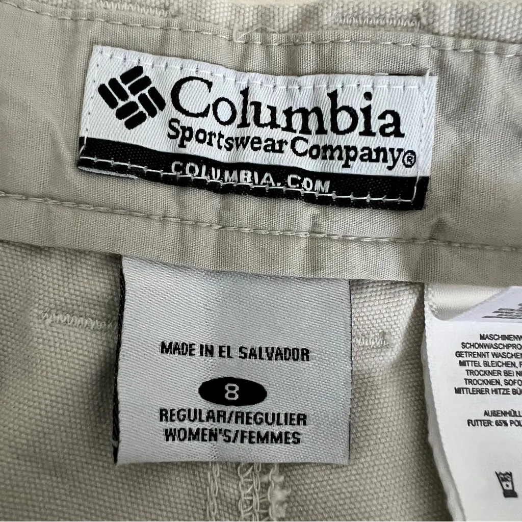 COLUMBIA khaki pants hiking cotton size 8 Tan - Image 4
