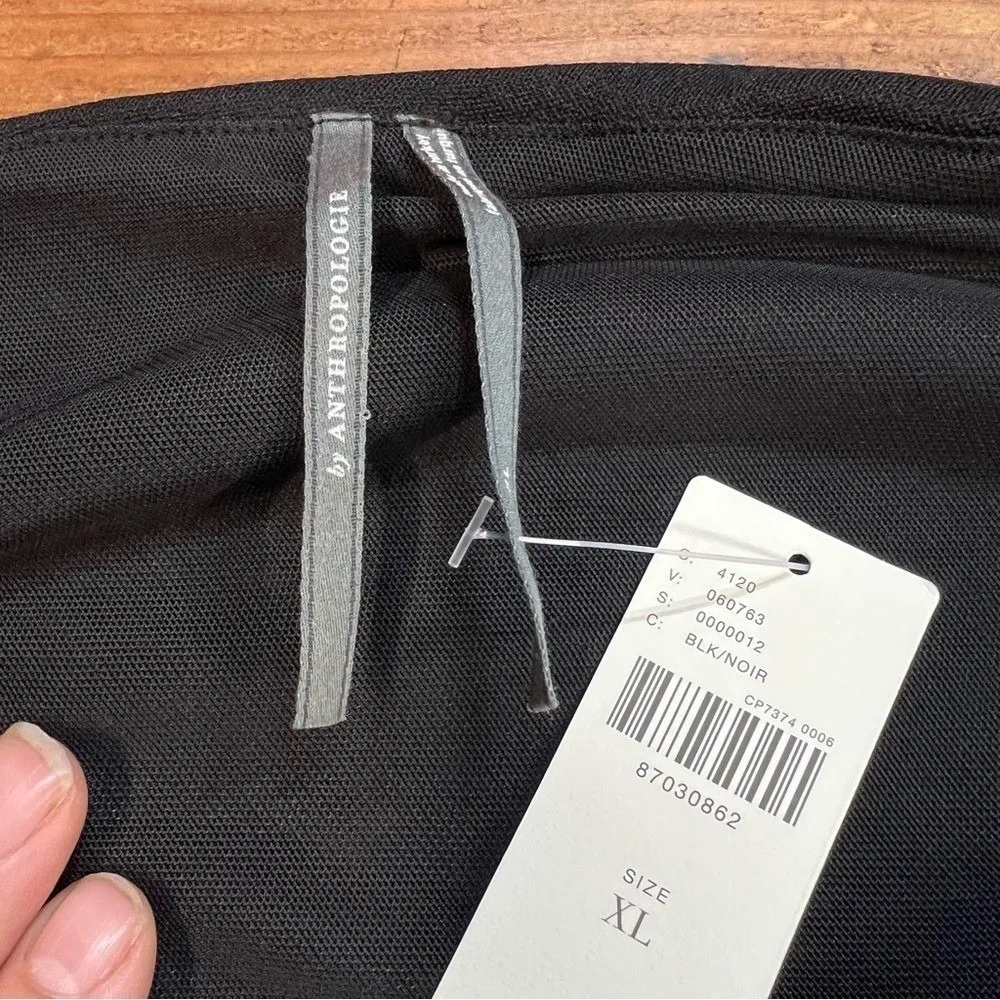 NWT Anthropologie CP7374 0006 black ruched asymmetrical skirt XL minimal chic - Image 9